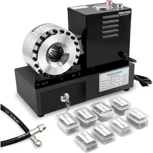 Presse à sertir hydraulique électrique Turboyhood 110V 150 bars avec 8 matrices pour lignes de climatisation automobile et excavatrices - Product Image 1