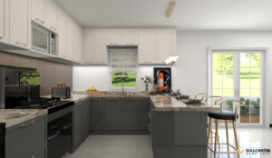 Gabinete de cocina Tablero de melamina Diseño de gabinete de cocina de madera Muebles de cocina con precio de fábrica - Product Image 2