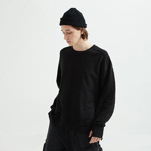 Sweat-shirt surdimensionné en coton lavé unisexe 430g, col ras du cou, ample, patchwork vintage, sweat-shirt à capuche solide pour hommes - Product Image 2