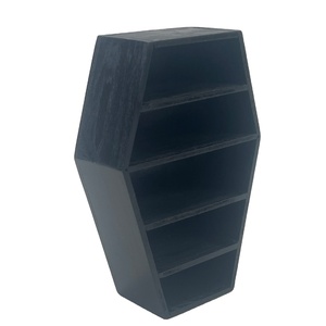 Mensola a forma di bara in <span class=keywords><strong>legno</strong></span> fatta a mano, design Art Déco, espositore da parete a molla, decorazione per la casa mobile - Product Image 1