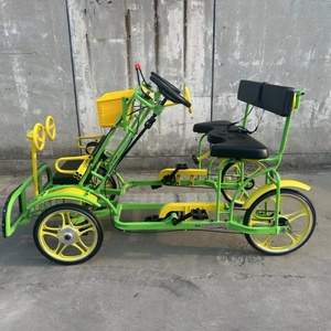 Bicicleta Tándem de 4 Ruedas para 2 Personas, Colores Rojo, Rosa, Verde y Azul, de Alta Calidad - Product Image 3