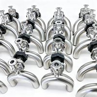 Vanne à diaphragme sanitaire DN25 PN16 en acier inoxydable 316L avec volant de type U et raccord stérile Tri-Clamp pour l'industrie pharmaceutique