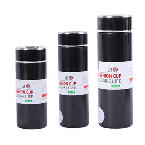 Juego de Regalo Jin Fu Fashion Cup, Termo Aislado de Acero Inoxidable 304, Forma Recta, Color Negro, Portátil, para Preparar Té - Product Image 1