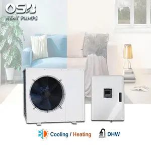 Sistema de calefacción doméstica R32 R410A, inversor de CC dividido de agua caliente, bomba térmica de aire a agua, termopolietileno