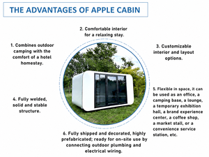 Maison conteneur en acier, design moderne, avec panneaux sandwich, respirante et facile à assembler, pour usage comme <span class=keywords><strong>cabane</strong></span> Apple, abri Apple, chambre ou entrepôt. - Product Image 2