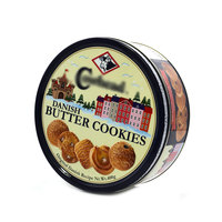 Boîte en fer blanc à biscuits ronde de qualité alimentaire personnalisée Conteneur d'emballage de biscuits en métal avec couvercle Boîtes cadeaux de stockage décoratives pour bonbons