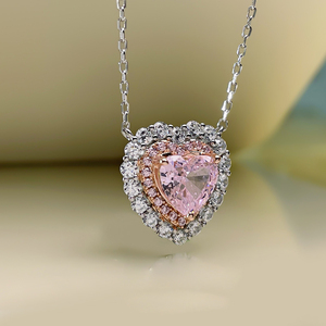 Collier amour en argent 925 avec Zircon 5a 7x7, pendentif en coupe de glace cassée, pour femmes, accessoires de bijouterie, vente en gros, nouveauté 2020 - Product Image 3