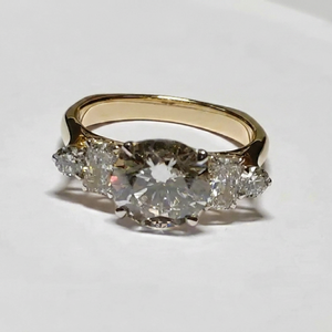 Anillo de diamante cultivado en laboratorio HPHT CVD con certificación IGI, corte redondo, 0.75 quilates, 2.50 quilates, E-VS1, en oro amarillo macizo de 14K, para ella. - Product Image 1