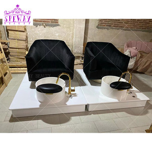 Speway, venta al por mayor, sin plomería, asientos dobles, salón negro, spa para pies, sillas de pedicura de lujo con chorro magnético - Product Image 2