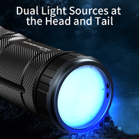 Projecteur SUPERFIRE étanche en alliage d'aluminium durable, éclairage RGB 650m, mise au point réglable, indice de protection IP33, rechargeable, 750 lumens