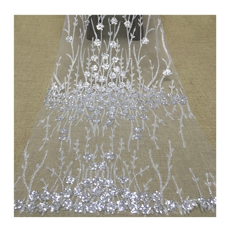 JORICE Hot Bling Crystal Sequins Bridal Sequin Dress Making Lace Fabric For Grace Women