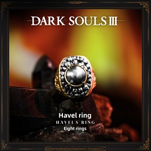 Bague de Havel en verre Starforged <span class=keywords><strong>Dark</strong></span> <span class=keywords><strong>Souls</strong></span> III, accessoire de <span class=keywords><strong>jeu</strong></span> Bandai pour homme, en stock - Product Image 5