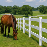 Clôture pour chevaux en PVC à 3 rails, sans peinture, sans entretien, résistante aux intempéries, aux UV et au vieillissement, adaptée aux fermes équine