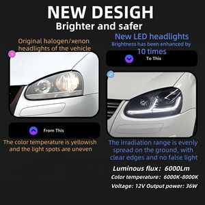 Vente en gros en stock Nouveau phare <span class=keywords><strong>LED</strong></span> 12 V Assemblage parfait pour VW <span class=keywords><strong>Golf</strong></span> <span class=keywords><strong>5</strong></span> 2006-2010 Mise à niveau <span class=keywords><strong>LED</strong></span> DRL <span class=keywords><strong>Clignotant</strong></span> - Product Image 2