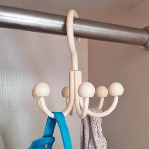 Multifunctional Rotatable Scarf Hat Bag Hanger Round Hook Type Clothing Organizer With Dopamine Hooks - Product Image 3