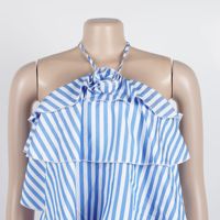 Combinaison pour femme à rayures imprimées STOCK, combinaison à jambes larges avec fleurs 3D, tenue une pièce grande taille, tailles S-XXL