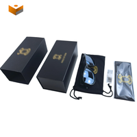 Boîte à lunettes de soleil personnalisée avec couvercle rabattable, ensemble de boîtes en carton rigide, coffret cadeau pour lunettes, kit d'emballage complet d'accessoires
