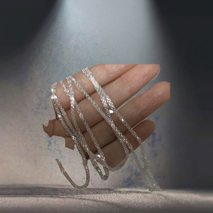 925 Sterling <b>Silver</b> Link Chain Woven Sparkling Korean Dongdaemun <b>Necklace</b> for Wedding Gift Fashion Light Luxury Cold Wind - Product Image 3