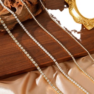 Gioielli da donna di lusso in acciaio inox 5A collana da Tennis in zirconio cubico 18k placcato oro <span class=keywords><strong>girocollo</strong></span> - Product Image 5