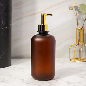 Luxury 600ml <strong>white</strong> black Round Empty Conditioner Shower Gel Plastic Packaging Gold PET Shampoo Pump Bottle - Product Image 6