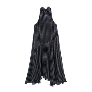 Vestidos holgados sexys sin mangas con cuello halter y lunares para mujer - Product Image 6