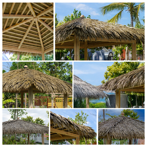 กระเบื้องหลังคาปาล์มสังเคราะห์พีวีซีดีไซน์แบบดั้งเดิมกันน้ำเหมาะสำหรับโรงแรมสวนสาธารณะบ้านอาคาร - Product Image 4