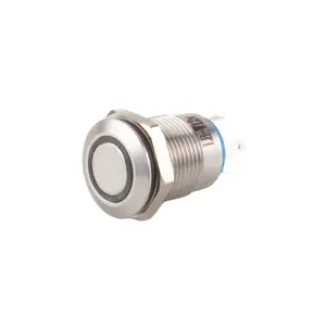 LVBO hot selling Metal button Flat Round Dot Illuminated for car switch waterproof Momentary push button switch