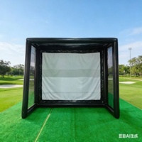 Cage d'entraînement de golf portable personnalisée, simulateur de golf gonflable, tente de tir avec écran pour projecteur