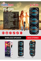 Système de sonorisation PA avec enceinte tour à trois haut-parleurs de 8 pouces, directement du fabricant, avec Bluetooth sans fil, boîte audio 25 W haute puissance, RGB