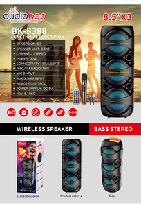 Système de sonorisation PA avec enceinte tour à trois <span class=keywords><strong>haut</strong></span>-parleurs de 8 pouces, directement du fabricant, avec Bluetooth sans fil, boîte audio 25 W haute puissance, RGB - Product Image 5