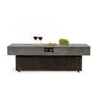 Foyer à gaz en métal pour l'extérieur et l'intérieur de 50000BTU trois hauteurs réglables Table rectangulaire Propane Fire Pit Garden Parties