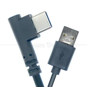 OEM 1M 2M 3M 5m数据充电器90度USB A至USB C角电缆，用于手机平板相机