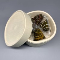 Boîte jetable en bagasse de canne à sucre, blanche naturelle, imperméable, non toxique, pour l'emballage des Zongzi