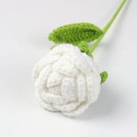 Bouquet de fleurs artificielles en crochet fait main, roses en gros, bouquet de fleurs au crochet fait main