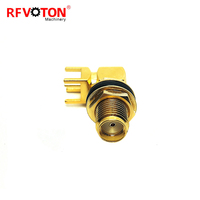 Connecteur coaxial RF SMA femelle étanche à angle droit (90 degrés) pour montage sur panneau, prix usine bas, en vrac