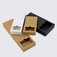 Boîtes en carton kraft personnalisées, emballage en papier, boîte cadeau, boîte coulissante transparente, boîte coulissante avec manchon en PVC givré transparent
