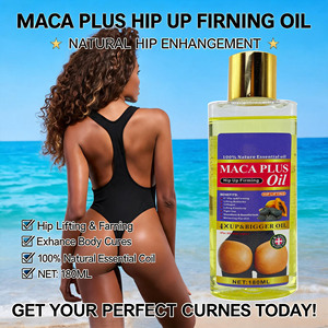 Produits de beauté et de bien-être, huile corporelle distillée à l'extrait de graines de maca 100% naturel et au collagène, pour raffermir les hanches, lisser et embellir les fesses, 180 ml - Product Image 3