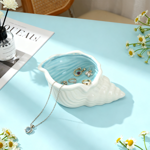 Nordic Style Starfish Conch Rounded Shape Shell Multi-Functional Ceramic <b>Ring</b> Holder Trinket <b>Plate</b> for Home Decoration - Product Image 1