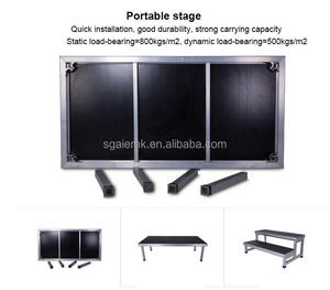 1.22x1.22m 2x1m Aluminum Alloy Steel for Portable Modular Design 750KG Load Capacity Concert <b>Stage</b> <b>Platform</b> - Product Image 2