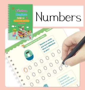 Niños educativos caligrafía francesa reutilizable dibujo escritura a mano letra del alfabeto libro de práctica mágica cuadernos mágicos con pluma - Product Image 4