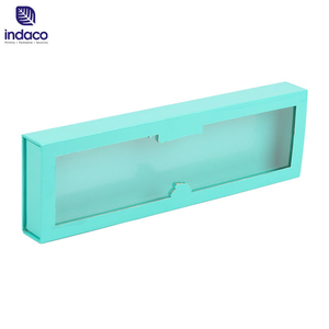 Boîte d'emballage personnalisée en bleu avec fenêtres en PVC, boîte cadeau, boîte en papier aimantée, boîte holographique - Product Image 2