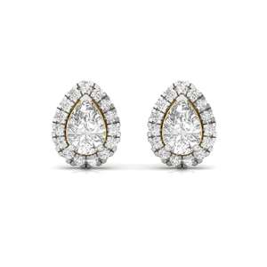 Pendientes Solitarios con Diamante Cultivado en Laboratorio con Corte de Pera, Chapados en Oro de 10K, Brillo Eterno, Joyería Elegante y Brillante, Regalo para Mujer, Uso Diario - Product Image 5