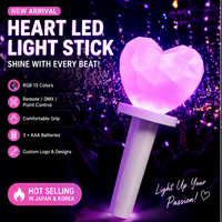 Barra de Luz LED Recargable por USB con Forma de Corazón de Plástico, 15 Colores, DMX512, Control Remoto Bluetooth, Portátil, para Fiestas, Clubes, Eventos