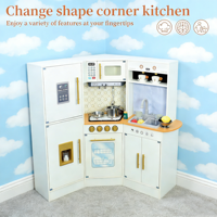 Ensemble de cuisine en bois pour enfants Zongheng avec simulation acousto-optique et coins transformables
