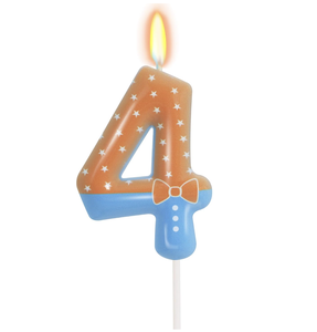 橙蓝色 5 岁生日蜡烛，适合女孩和男孩 - 5 号蜡烛蛋糕装饰，适合儿童 - Product Image 4