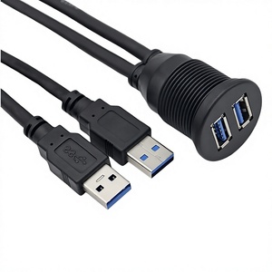 <span class=keywords><strong>Cavo</strong></span> <span class=keywords><strong>USB</strong></span> 3.0 a doppia porta <span class=keywords><strong>maschio</strong></span>-<span class=keywords><strong>femmina</strong></span> in rame impermeabile per estensione del pannello cruscotto auto, nave, moto, trasferimento dati - Product Image 1