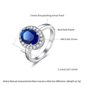 LUOTEEMI Neues Design Hochwertiges Weißgold Frauen Hochzeits schmuck Ei Oval Form Mode Ring - Product Image 2