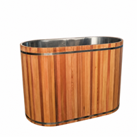 Baignoire ovale personnalisable en cèdre rouge pour bain de glace, baignoire portable pour immersion froide avec unité de refroidissement, spa domestique pour jardin, baignoire de cryothérapie