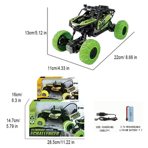 Voiture RC tout-terrain 4CH en plastique à l'échelle 1:16 avec câble USB rechargeable, jouet télécommandé pour enfants - Product Image 6