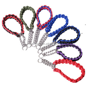 Conjunto de <span class=keywords><strong>Collar</strong></span> y Correa para Perro de Paracord Trenzado con Cadena de Acero Inoxidable - Product Image 5